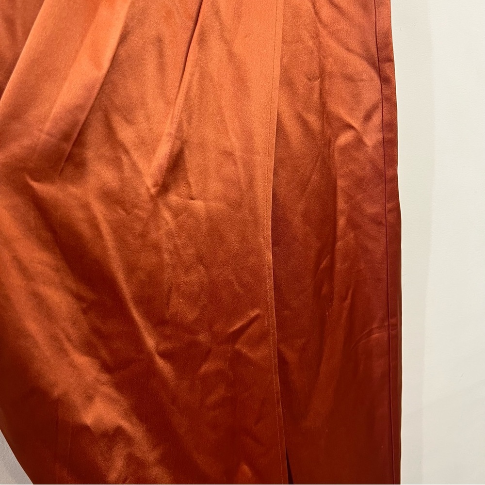 Sau Lee Gwyneth Off the Shoulder Gown Satin Maxi Dress Copper size 2 NEW w/ tags - Picture 8 of 16